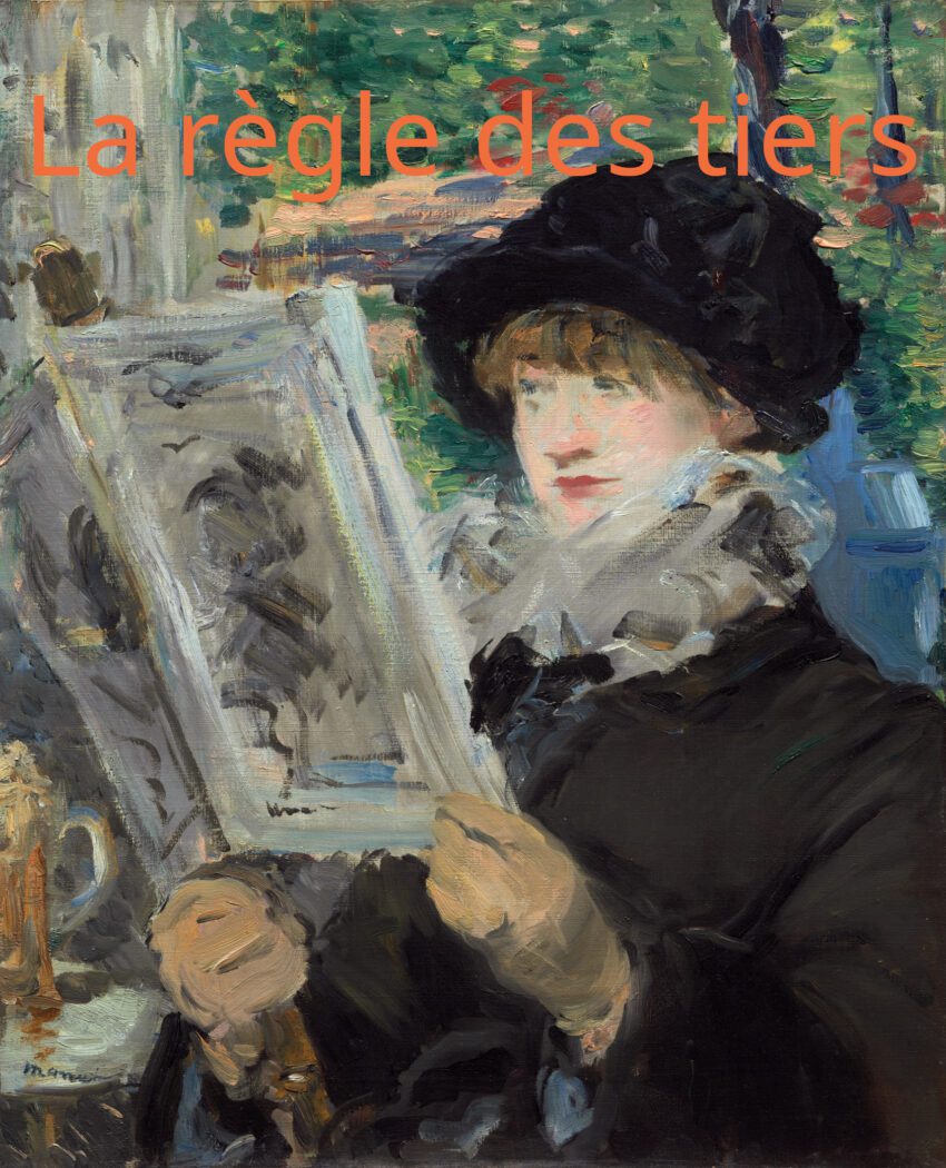 Exemple d'application de la règle des tiers. Tableau d’Édouard Manet (1880-1881).