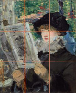 Exemple d'application de la règle des tiers. Tableau d’Édouard Manet (1880-1881).